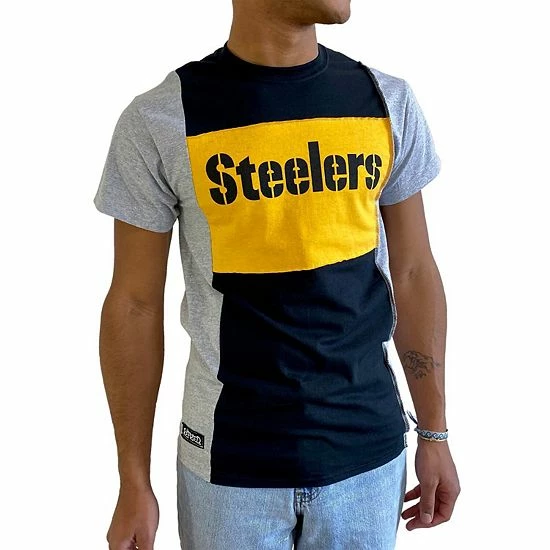 Best deal ⭐ Unbranded Men's Refried Apparel Heather Black Pittsburgh Steelers Sustainable Split T-Shirt 😍 - Image 2