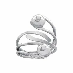 Best deal ❤️ Unbranded Sterling Silver Double Ball Bypass Ring 🎉