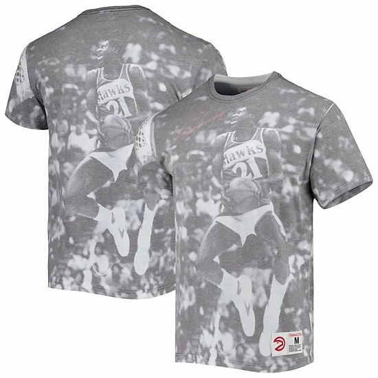 Cheap 🧨 Unbranded Men's Mitchell & Ness Dominique Wilkins Gray Atlanta Hawks Above The Rim Sublimated T-Shirt 🔥 - Image 2