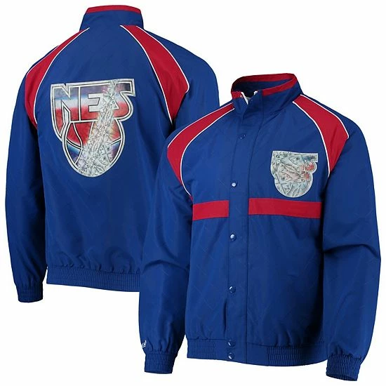 Top 10 😉 Unbranded Men's New Jersey Nets Blue Mitchell & Ness Hardwood Classics 75th Anniversary Authentic Warmup Raglan Full-Snap Jacket 🥰 - Image 2