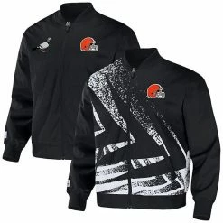 Promo 🥰 Unbranded Men's NFL X Staple Black Cleveland Browns Reversible Core Jacket ❤️