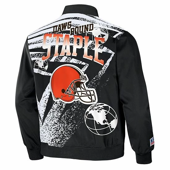 Promo 🥰 Unbranded Men's NFL X Staple Black Cleveland Browns Reversible Core Jacket ❤️ - Image 4