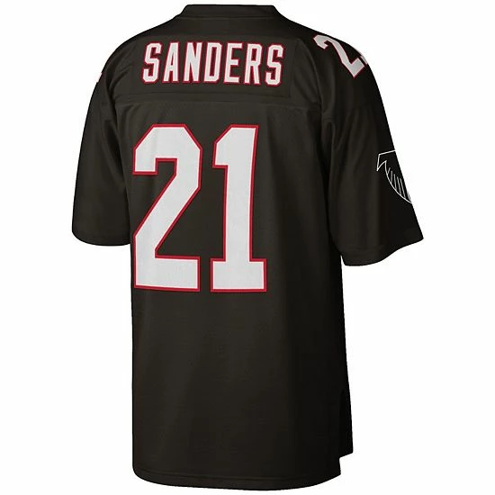 Hot Sale 🛒 Unbranded Men's Mitchell & Ness Deion Sanders Black Atlanta Falcons Big & Tall 1992 Retired Player Replica Jersey ✨ - Image 4