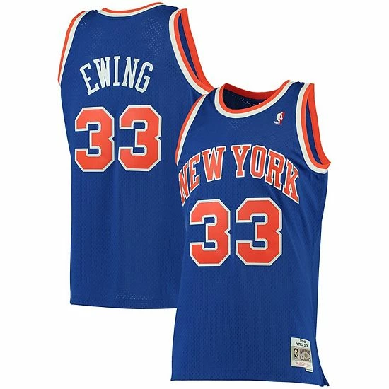 Hot Sale ๐ Unbranded Men's Mitchell & Ness Patrick Ewing Blue New York Knicks Big & Tall Hardwood Classics Jersey โ