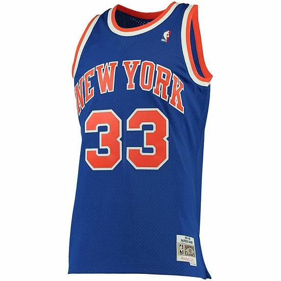 Hot Sale ๐ Unbranded Men's Mitchell & Ness Patrick Ewing Blue New York Knicks Big & Tall Hardwood Classics Jersey โ - Image 2