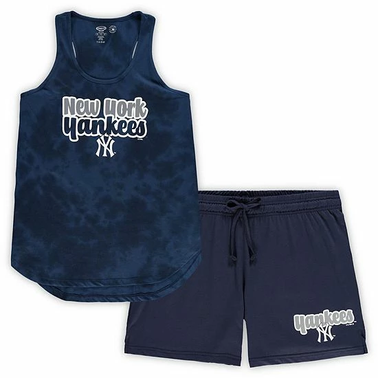 Deals ✔️ Unbranded 👩 Women's Concepts Sport Navy New York Yankees Plus Size Cloud Tank Top & Shorts Sleep Set 🥰 - Image 2