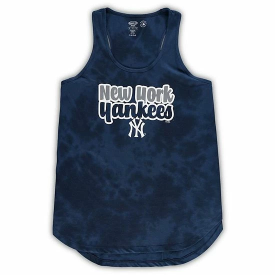 Deals ✔️ Unbranded 👩 Women's Concepts Sport Navy New York Yankees Plus Size Cloud Tank Top & Shorts Sleep Set 🥰 - Image 3