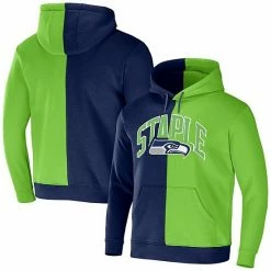 Top 10 😍 Unbranded Men's NFL X Staple Navy Seattle Seahawks Split Logo Pullover Hoodie 🔔