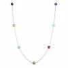 Outlet ✔️ Unbranded Sterling Silver Multicolor Gemstone Station Necklace 🔥