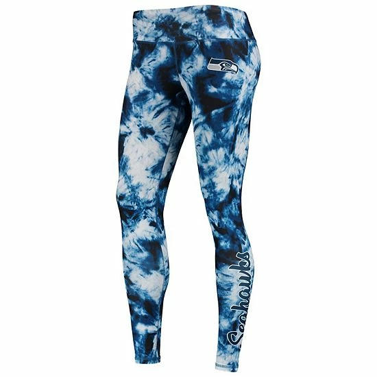 Outlet ๐ Unbranded ๐ฉ Women's FOCO College Navy Seattle Seahawks Tie-Dye Leggings โค๏ธ - Image 3