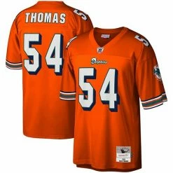 New 😉 Unbranded Men's Mitchell & Ness Zach Thomas Orange Miami Dolphins Legacy Replica Jersey 🛒