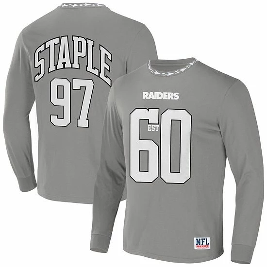 Best reviews of ๐ Unbranded Men's NFL X Staple Gray Las Vegas Raiders Core Team Long Sleeve T-Shirt ๐ฅฐ