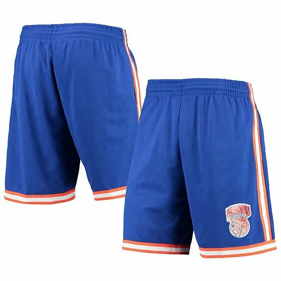 Cheap 🔥 Unbranded Men's Mitchell & Ness Blue New York Knicks 1991 Hardwood Classics 75th Anniversary Swingman Shorts 😍 - Image 2