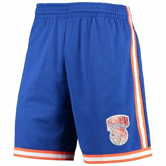 Cheap 🔥 Unbranded Men's Mitchell & Ness Blue New York Knicks 1991 Hardwood Classics 75th Anniversary Swingman Shorts 😍 - Image 3