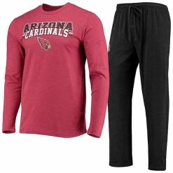 Best Sale 🧨 Unbranded Men's Concepts Sport Black/Cardinal Arizona Cardinals Meter Long Sleeve T-Shirt & Pants Sleep Set 🔥
