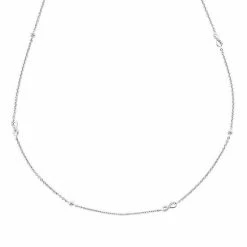 Budget 🛒 Unbranded Sterling Silver 1/8 Carat T.W. Diamond Infinity Station Necklace 👏