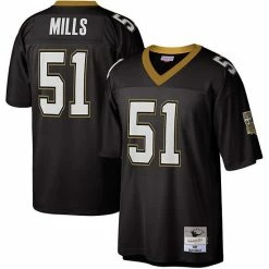 Brand new 👍 Unbranded Men's Mitchell & Ness Sam Mills Black New Orleans Saints 1987 Legacy Replica Jersey 🎁