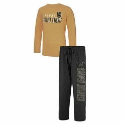Top 10 🎁 Unbranded Men's Concepts Sport Black/Gold Vegas Golden Knights Meter Long Sleeve T-Shirt & Pants Sleep Set 🔥