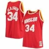Outlet 😀 Unbranded Men's Mitchell & Ness Hakeem Olajuwon Red Houston Rockets Big & Tall Hardwood Classics Jersey 😀