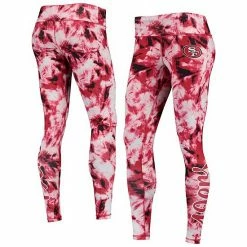 New 👏 Unbranded 👩 Women's FOCO Scarlet San Francisco 49ers Tie-Dye Leggings 😀