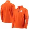 Brand new ⭐ Unbranded Men's Columbia Orange Clemson Tigers Terminal Tackle Fleece Raglan Omni-Shade Quarter-Zip Jacket 🔔