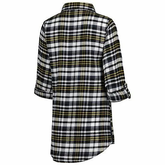 Deals โ๏ธ Unbranded ๐ฉ Women's Concepts Sport Black/Gold Pittsburgh Steelers Mainstay Flannel Full-Button Long Sleeve Nightshirt ๐ - Image 4
