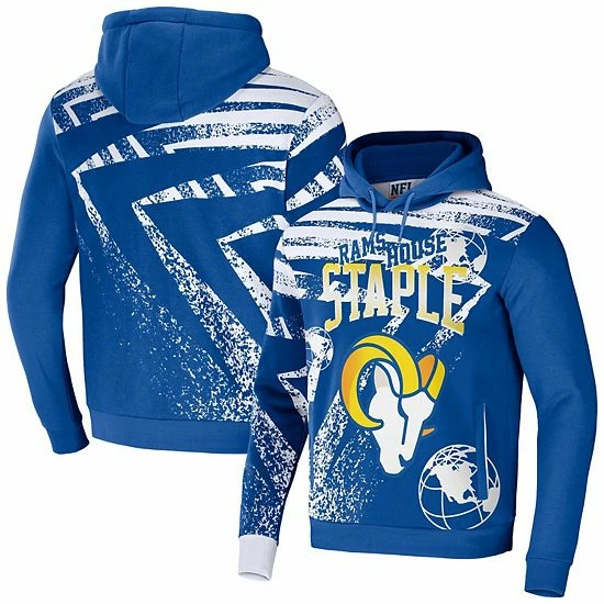 Deals ๐งจ Unbranded Men's NFL X Staple Royal Los Angeles Rams All Over Print Pullover Hoodie ๐ - Image 2