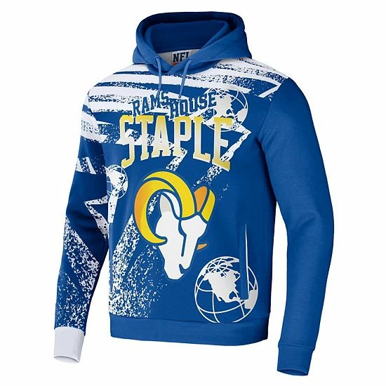 Deals ๐งจ Unbranded Men's NFL X Staple Royal Los Angeles Rams All Over Print Pullover Hoodie ๐ - Image 3
