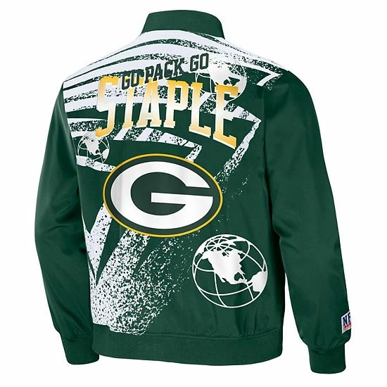 Buy ๐ Unbranded Men's NFL X Staple Hunter Green Green Bay Packers Reversible Core Jacket ๐ - Image 4