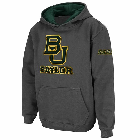Wholesale 💯 Unbranded Youth Stadium Athletic Charcoal Baylor Bears Big Logo Pullover Hoodie 👏