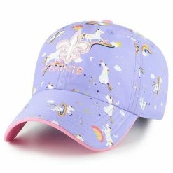 Best Sale 🎉 Unbranded 👧 Girls Preschool '47 Purple New Orleans Saints Unicorn Clean Up Adjustable Hat 🧨