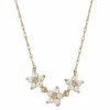 Brand new 🛒 Unbranded 10k Gold Triple Flower Cubic Zirconia Necklace 💯
