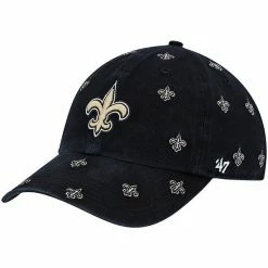 Hot Sale 🛒 Unbranded 👩 Women's '47 Black New Orleans Saints Confetti Clean Up Adjustable Hat 🥰