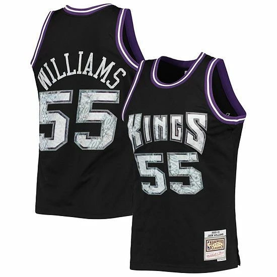 Budget ⌛ Unbranded Men's Mitchell & Ness Jason Williams Black Sacramento Kings 2000-01 Hardwood Classics 75th Anniversary Diamond Swingman Jersey ✨ - Image 2