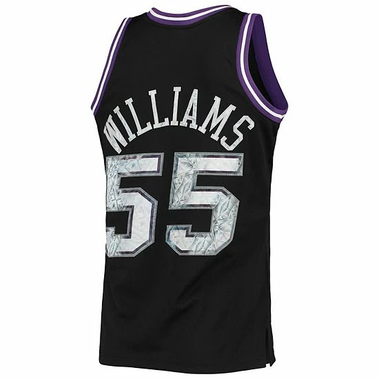 Budget ⌛ Unbranded Men's Mitchell & Ness Jason Williams Black Sacramento Kings 2000-01 Hardwood Classics 75th Anniversary Diamond Swingman Jersey ✨ - Image 4