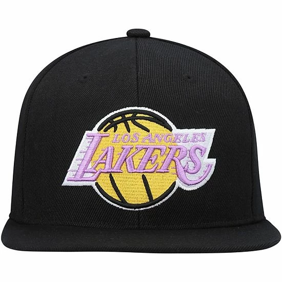 New 🔥 Unbranded Men's Mitchell & Ness Black Los Angeles Lakers Core Basic Snapback Hat ✔️ - Image 3