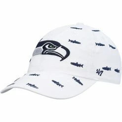 Budget 🎉 Unbranded 👩 Women's '47 White Seattle Seahawks Confetti Clean Up Adjustable Hat 😀