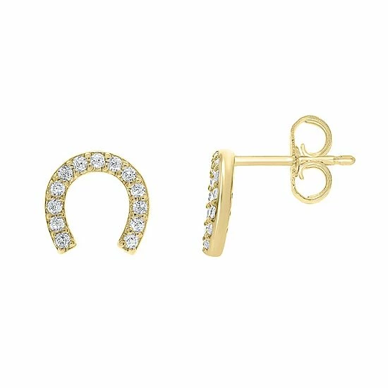 Wholesale ๐ Unbranded Sterling Silver 1/10 Carat T.W. Diamond Horseshoe Stud Earrings โ - Image 3