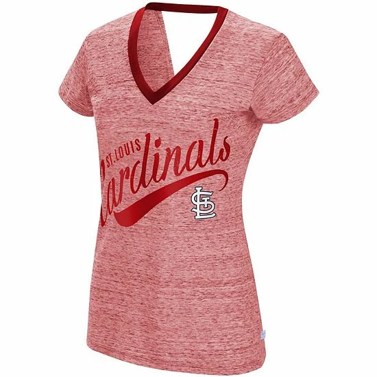 New 🤩 Unbranded 👩 Women's Touch Red St. Louis Cardinals Hail Mary V-Neck Back Wrap T-Shirt 😀 - Image 2