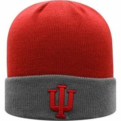 Hot Sale 👏 Unbranded Men's Top Of The World Crimson/Gray Indiana Hoosiers Core 2-Tone Cuffed Knit Hat 👏