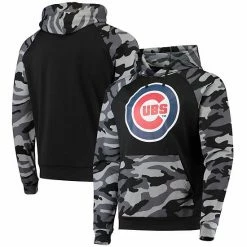 Best Pirce 🤩 Unbranded Men's FOCO Black Chicago Cubs Camo Raglan Pullover Hoodie 🎉