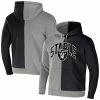 New 🥰 Unbranded Men's NFL X Staple Gray Las Vegas Raiders Split Logo Pullover Hoodie ⭐