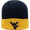 Budget 🎁 Unbranded Men's Top Of The World Navy/Gold West Virginia Mountaineers Core 2-Tone Cuffed Knit Hat ⌛