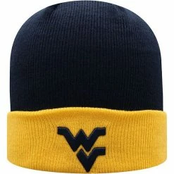 Budget 🎁 Unbranded Men's Top Of The World Navy/Gold West Virginia Mountaineers Core 2-Tone Cuffed Knit Hat ⌛