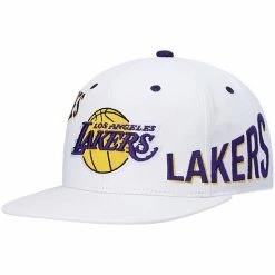 Cheapest 😀 Unbranded Men's Mitchell & Ness X Lids White Los Angeles Lakers Reppin Retro Snapback Hat 🔔