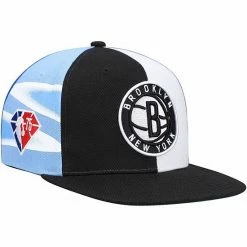 Coupon 👍 Unbranded Men's Mitchell & Ness Black Brooklyn Nets NBA 75th Anniversary What The? Snapback Hat 🌟