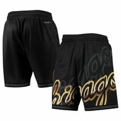 Promo ❤️ Unbranded Men's Mitchell & Ness Black Chicago Bulls Big Face 4.0 Fashion Shorts 😍