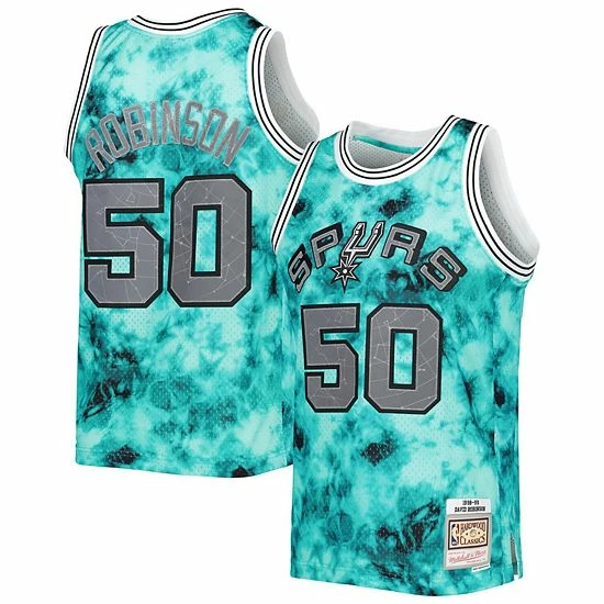 Top 10 ๐ Unbranded Men's Mitchell & Ness David Robinson Teal San Antonio Spurs 1998-99 Galaxy Swingman Jersey ๐ฏ
