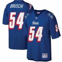 Best deal 🤩 Unbranded Men's Mitchell & Ness Tedy Bruschi Royal New England Patriots Big & Tall 1996 Retired Player Replica Jersey 🔔
