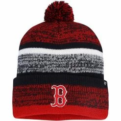 Wholesale 🎁 Unbranded Men's '47 Navy Boston Red Sox Northward Cuffed Knit Hat With Pom 🎉